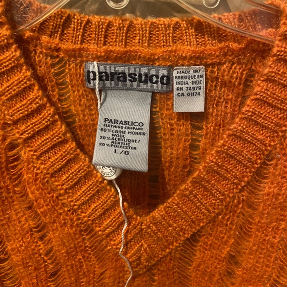 Ladies Parasuco Premium V neck Mohair Blend Sweater Sz L - Picture 9 of 10